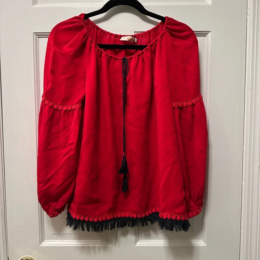 Tory Burch‎ Sylvie Silk Peasant Blouse